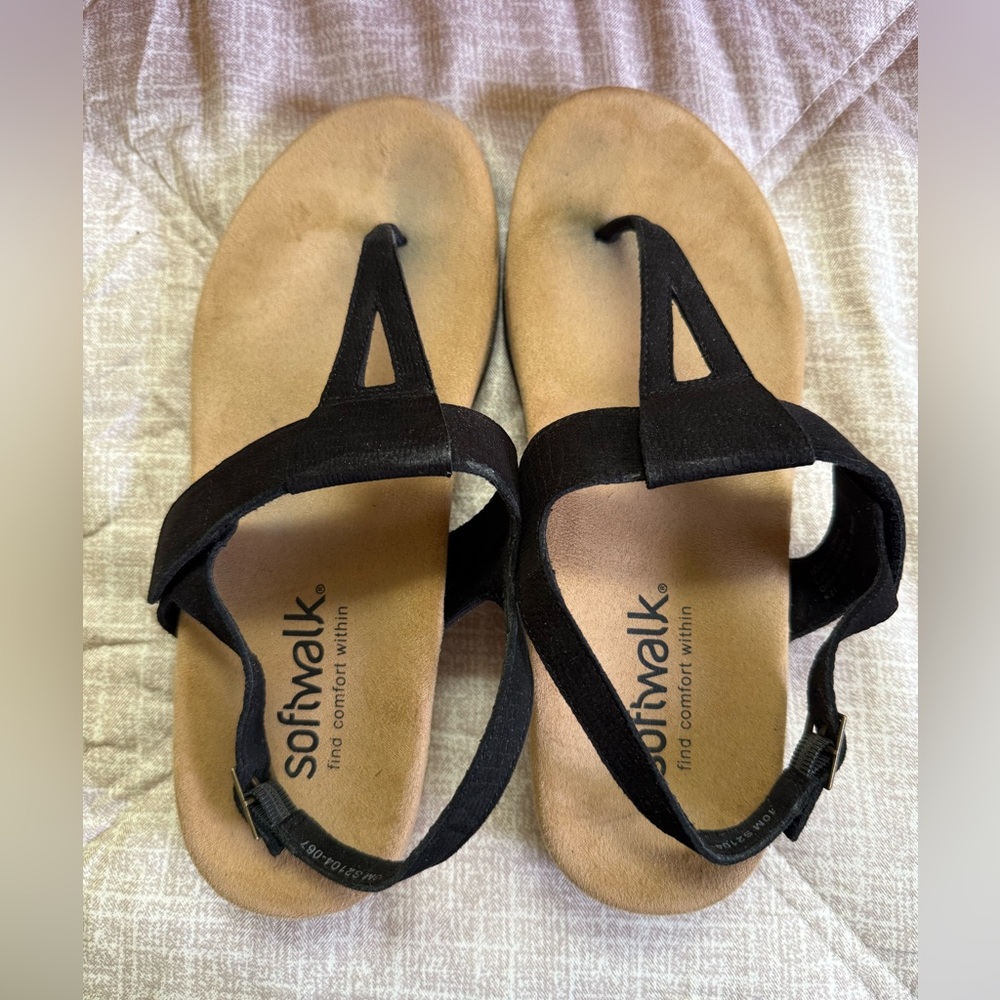 SoftWalk Brea Black Suede Sandals 🖤